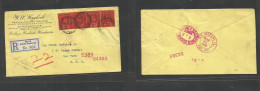 Bc - Br. Honduras. 1908 (27 March) Belize - USA, NYC (2 April) Via N. Orleans. Registered Comercial Multifkd 2c Red, Tob - Other & Unclassified