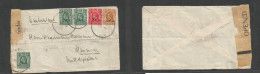 Bc - East Africa. C. 1915-6. GEA - V. Provisional Cancel Usage. Multifkd WWI Censored Envelope To Hannover, Germany At 2 - Autres & Non Classés