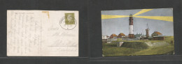 Bc - Heligoland. 1932 (16 Aug) GPO - Germany, Fkd Ppc 6 Pf, Tied Seepost "Hamburg - Heligoland" Ds. Fine Item. - Other & Unclassified