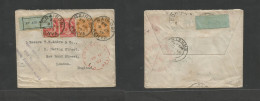 Bc - Kenya. 1927 (9 March) Nairobi - England, London. Air Multifkd Envelope At 70c Rate Tied Cds + Air Label, Special Ai - Autres & Non Classés