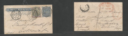 Bc - Rhodesia. 1899 (18 Aug) Salisbury - Escourt, Natal Via Bulawayo (27 Aug) 1d Blue Stat Card + 1/2d Adtl, Tied Cds, A - Sonstige & Ohne Zuordnung