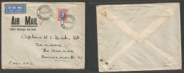 Bc - Rhodesia. 1932 (28 Jan) SR, Bulawayo - England, Bournemouth. First Official Envelope Mail, 10d Fkd Env, Special Cac - Other & Unclassified