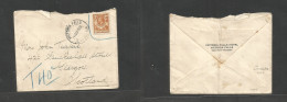 Bc - Rhodesia. 1934 (11 Sept) NR, Victoria Falls - Scotland, Glasgow. STAMP SR INVALIDATED. Rare Example Of NR Used In S - Andere & Zonder Classificatie