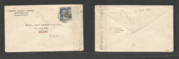 Bc - Rhodesia. 1939 (Oct 15) SR. West Nicholson - USA, NYC. Comercial Liebig`s Single 3d Fkd Env, Provisional Early Cens - Other & Unclassified