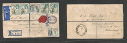 Bc - Rhodesia. 1954 (5 Jan) SR Causeway - Scotland, Edinburg. 4d Blue Registered Stat Air Envelope + 6 Adtls, Tied Cds. - Otros & Sin Clasificación