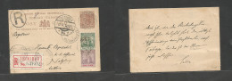 Bc - Tobago. 1910 (Feb 3) Scarborough - Austria, Salzbourg (22 Febr) Registered QV 1 1/2d Brown Stat Card + 2 Adtls, Tie - Otros & Sin Clasificación