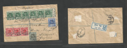 Bc - Togo. 1920 (27 Apr) Anglo French Occup. Lome - Stockport, England (21 May) Registered Massive Multifkd Env, Reverse - Other & Unclassified