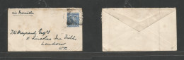 Bc - Zanzibar. 1902 (Ju 5) GPO - London, England. Via Marseilles. 2 1/2a Blue Stationary Envelope, Cancelled Cds. Fine S - Other & Unclassified