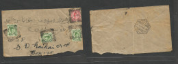 Bc - Zanzibar. 1911 (25 March) GPO - Portuguese Mozambique, L. Marques (3 April) Bilingual Arab Multifkd Env, At 14r Rat - Andere & Zonder Classificatie