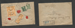 Delcampe - Bc - Zanzibar. 1925 (9 March) Chakichaki - UK, Colchester (11 Apr) Via London. Reverse Multifkd Registered Envelope + 3 - Autres & Non Classés