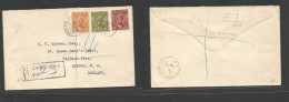 Bc - Zanzibar. 1929 (Aug 21) GPO - England, London (16 Sept) Registered Multifkd Envelope, Tied Cds + R-cachet Arrival R - Otros & Sin Clasificación