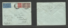 Bc - Zanzibar. 1932 (24 Dec) GPO - England, Kent, Goudherst (22 Jan) Air Multifkd Env At 62c Rate, Tied Cds. - Other & Unclassified