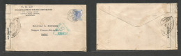 Hong Kong. 1940 (9 Aug) Victoria - Indochina, Hanoi. Comercial Dual Single 25c Blue Fkd Env. Scarce Postal Period Circul - Altri & Non Classificati