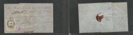 Hungary. 1869 (12 May) Tachan - Bayern, Forth, Germany (14 May) Fiscal Postal Usage. E Fk 5 Kr, Tied Cds, With Value End - Andere & Zonder Classificatie