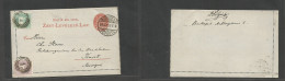 Hungary. 1892 (29 Sept) Budapest - Norway, Tonset. 5 Fill Red Stationary Lettersheet + 2 Adtls, Tied Cds + "1" Rings, On - Sonstige & Ohne Zuordnung