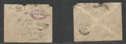 India. 1918 (2 Dec) HSMS Devanha. Indian Ship. Bombay - England, Cotgrave, Nottingham. OAS. Paquebot Cachet Oval Lilac S - Otros & Sin Clasificación