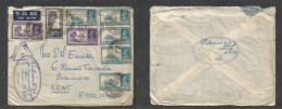 India. 1939 (13-15 Sept) Navy Officer Mail. Bombay - England, Kent. Air Multifkd Envelope, Civil + Special Oval Military - Sonstige & Ohne Zuordnung
