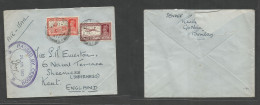 India. 1939 (26-27 Nov) Naval Office Mail. Bombay - England, Kent, Sheeness. Air Multifkd Envelope, Special Oval Naval C - Altri & Non Classificati