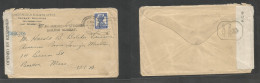 India. 1943 (6 Feb) Bombay - USA, Boston, Mass. Comercial 3a Fkd Env, Depart Indian Censor Tied Label, Tied Rolling Cach - Otros & Sin Clasificación