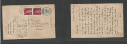 Japan. 1947 (7 Febr) Karniyawa - China, Moukden. Multifkd 5n Green Stat Card + 2 Adtls, Tied Cds + US Allied Censor Cach - Sonstige & Ohne Zuordnung