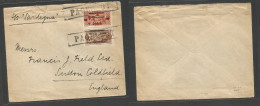 Lebanon. C. 1928. Haifa, Paquebot Mail "SS Sardegna" Multifkd Env To England, Sutton, Coldfield Tied Box Twice. Palestin - Libano