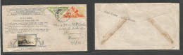 Liberia. 1938 (5 Nov) Monrovia - USA, Wisconsin, Racine. USS Boise Atlantic Squadron. Multifkd Envelope, Tied Cds. Birds - Liberia