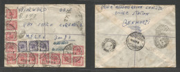 Libia. 1950 (25 Dec) Benghazi - Cyrenaica, MELF6 (5 Jan 51) + (10 Jan 51) Registered Air AVII. Multifkd Envelope. Revers - Libië