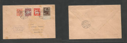 Lithuania. 1941 (23 Febr) Kyhartai Local Registered Multifkd Envelope. LTSR 1 July 40 Ovptd Arrival Cds. Scarce On Cover - Lituanie
