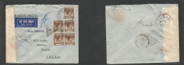 Malaysia. 1941 (16 Jan) Field Post Office. OAS - India, Punjab (20 June) Multifkd Env At 25c Rate, RAF Censor Label + Ca - Malesia (1964-...)