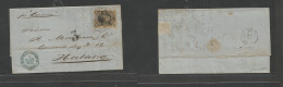 Mexico. 1875 (1 Nov) Veracruz - Cuba, Habana (6 Nov) EL With Text Fkd 10c Black Distr Name, 50-75 Oval Blue Ds + "3" Spa - Mexiko