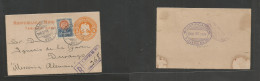 Mexico - Stationery. 1909 (27 Dic) San Juan Del Rio - Durango (28 Dic) Registered 5c Orange Stat Lettersheet + 10c Adtl, - Messico
