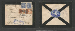 Mexico - Xx. 1916 (July 10) Tenango Del Valle, Mex - DF. Registered Multifkd Env, Mixed Issues Incl Ovptd, + R-cachet. F - Mexiko