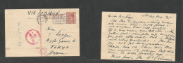 Netherlands. 1940 (31 Oct) Gravenhage - Japan, Tokyo WWII Nazi Occupied 7 1/2c Red Stat Card. Extraordinary Rare Destina - Autres & Non Classés