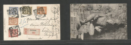 Dutch Indies. 1910 (22 Apr) Soerabaja - Belgium, Liege (23 May) Registered Multifkd Ppp, Tied Cds + R-label Arrival Cds - Netherlands Indies