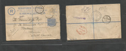 New Zealand. 1900 (6 Feb) Palmerston - Batoum, South Caucase, Rusia (17 March, Gregorian) Registered 3d Blue Stat Envelo - Other & Unclassified