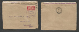 Norway. 1915 (10 Aug) Christiania - Ceylon, Colombo, Indian Ocean (14 Sept) Multifkd Comercial Envelope At 20 Ore Rate, - Altri & Non Classificati