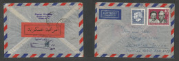 Palestine. 1962 (April) DDR, East Germany, Bitterfeld - Jerusalem, Jordan, Palestine. Air Multifkd Envelope, Tied Cds. R - Palestina