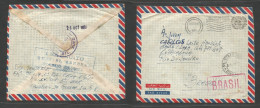 Palestine. 1963 (Oct 26) EGYPT - BRAZIL - SUEZ CRISIS. Rafah - Rio De Janeiro, Brazil. FM Air UNO Free Mail Envelope Wit - Palästina