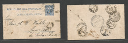 Paraguay. 1891 (30 Dic) San Bernardino - Costa Rica, San Jose. Via Asuncion - Buenos Aires - Rio Janeiro - Danish St. Th - Paraguay