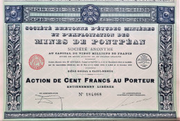 Société Bretonne D'études Minières Et D'exploitation Des Mines De Pontpéan - 1929 - Saint-Brieuc - Bergbau