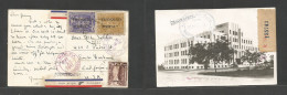 Peru. 1941 (April) Callao - USA, CA, Santa Barbara (3 May) Registered Air Multifkd Ppc Ovptd Issue R-cachet. Transited V - Perú