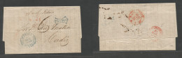 Philippines. 1849 (15 Oct) Manila - Cadiz, Peninsula (12 Dec) Carta Completa Con Texto Via Istmo, Suez Con Fechador Baez - Filipinas