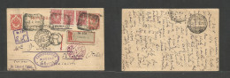 Poland. 1915 (27 Jan, Gregorian) Russia Postal Admin. Warsaw - Italy, Florence (28 Febr) Registered 3 Kop Red Stat Card - Altri & Non Classificati