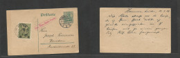 Poland. 1916 (12 March) Germany, Hannover - Warsaw. Arrival 6gr Ovptd Tied Miejska Cancel. Red "Liber Statte Poseu". Fin - Other & Unclassified