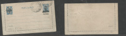 Poland. 1918 (25 June) Provisional Russia Admin Polish Ovptd. 10 Kop /35 Kop /7 Kop Blue Stationary Envelope Pre-cancell - Other & Unclassified