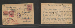 Poland. 1919 (10 May) Lisko - Netherlands, Rotterdam (19 May) Ovptd Provisional Stat Card 15h + 2 Adtls, Tied Cds. Bette - Otros & Sin Clasificación