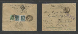 Poland. 1931 (10 Dec) Warsaw - Palestine, Jerusalem (16 Dec) Air Reverse Multifkd Envelope. Carried By Air To Athens, Gr - Other & Unclassified