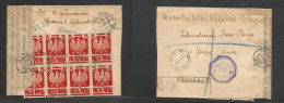 Poland. 1944 (3 Dec) Warsaw - Switzerland, Geneva (10 March 45) Red Cross. Multifkd Registered Reverse Envelope, Censore - Andere & Zonder Classificatie