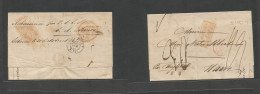 Portugal - Stampless. 1840 (6 Oct) Madeira - France, Havre (29 Oct) E. Forwarded At LISBON, Reverse Signed 20 Oct By CA - Other & Unclassified