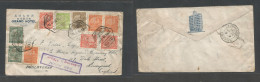 Macau. 1946 (15 Jan) GPO - England, Liverpool. Grand Hotel Illustrated Multifkd Local Port Issue Envelope + Air Cachet D - Autres & Non Classés